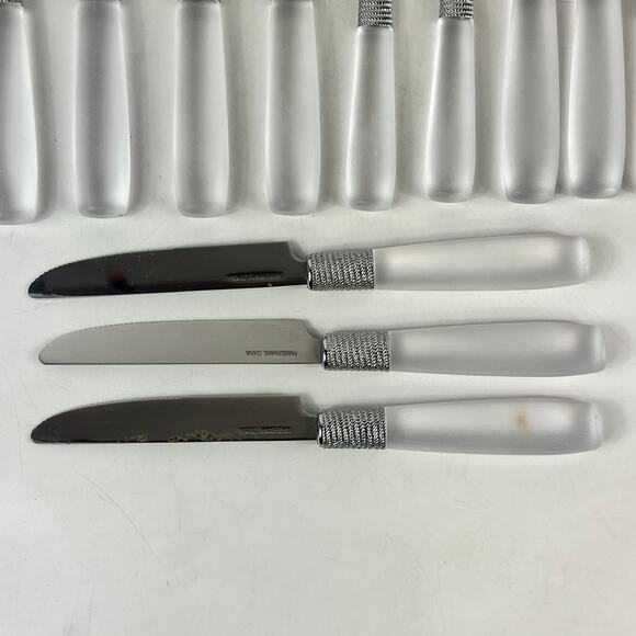 Farberware 15Pc Frosted Handle Flatware Set Stainless Steel Knives Forks Spoons - Picture 5 of 8